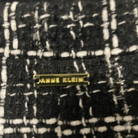 NWT Anne Klein Tweed 3/4- Sleeve Open Front Jacket in Black/White. Size Medium - Picture 5 of 9